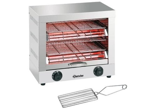  Bartscher Appareil toaster/gratiner, double | 3 kW | 440 x 260 x 400 mm | Acier inoxydable   