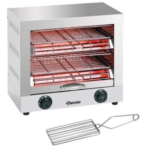  Bartscher Appareil toaster/gratiner, double | 3 kW | 440 x 260 x 400 mm | Acier inoxydable   