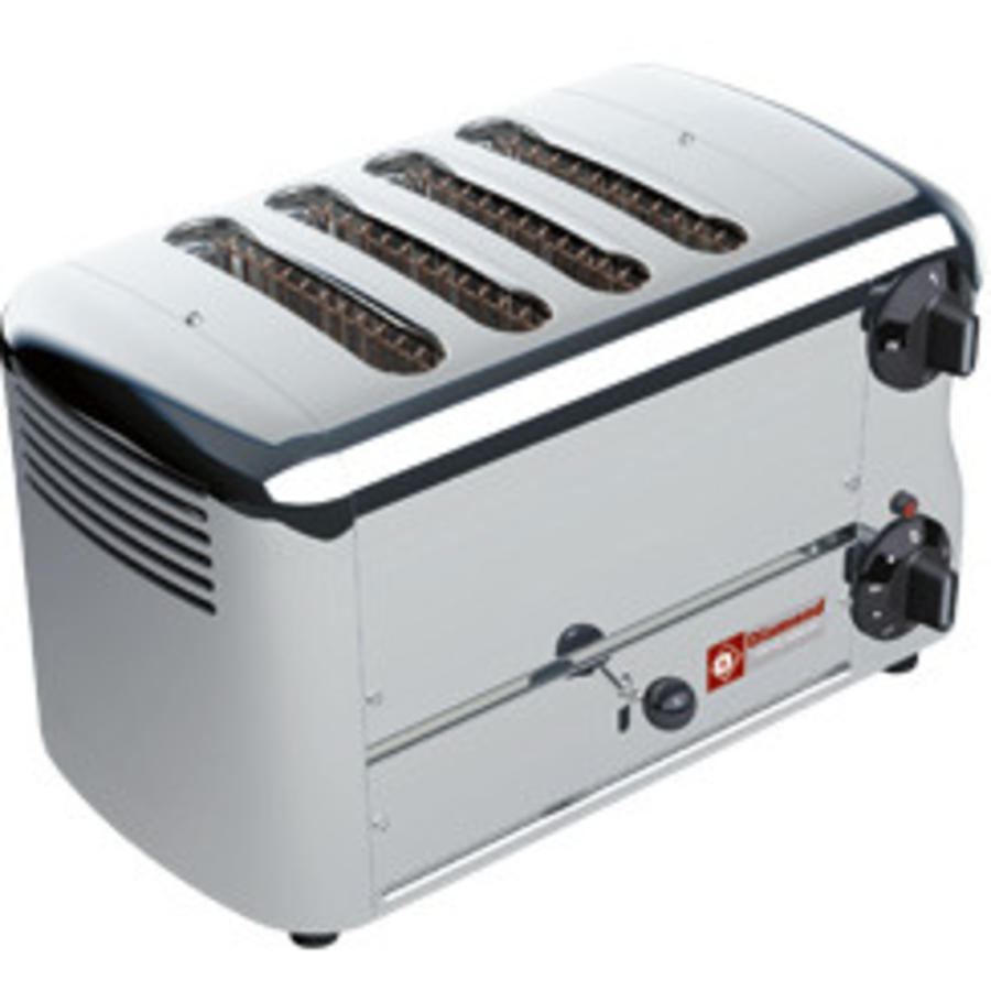 Toaster (grille-pain) électrique 4 tranches | 360 x 220 x h210 mm | 2,3 kW | inox-aluminium poli