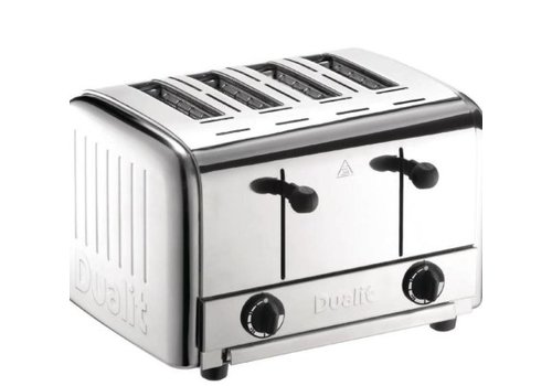  Dualit Grille-pain traiteur 4 tranches inox | 235(H) x 350(L) x 360(P)mm | 2,7 kW | Acier inoxydable 