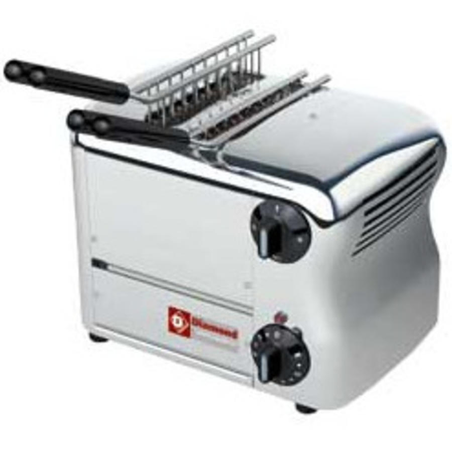 Toaster (croque-monsieur) électrique 2 pinces | 317 x 220 x h210 mm | 1 kW | inox-aluminium poli