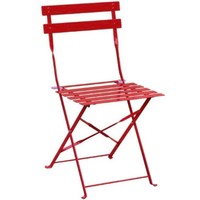 Chaises de terrasse | Rouge l Acier l 800 (H) x 387 (L) x 471 (P) mm l En lot de 2