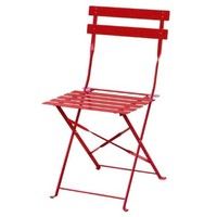 Chaises de terrasse | Rouge l Acier l 800 (H) x 387 (L) x 471 (P) mm l En lot de 2