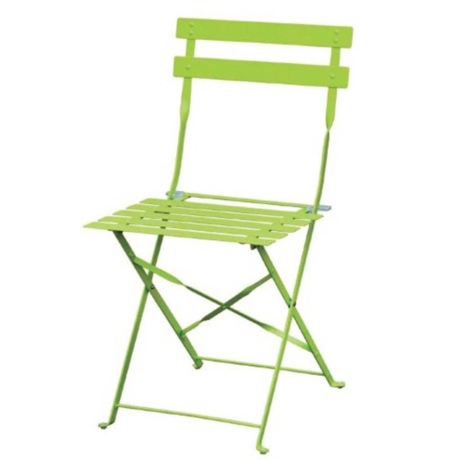 Chaises de terrasse | Verte l Acier l 800(H) x 387(L) x 471(P)mm l En lot de 2