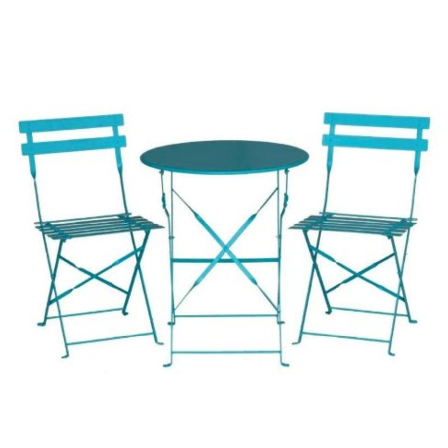 Chaises de terrasse | Bleu turquoise l Acier l 800(H) x 387(L) x 471(P) mm l En lot de 2