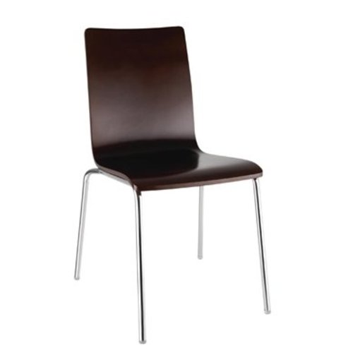  Bolero Chaise | dossier carré marron foncé | lot de 4 