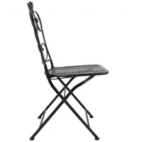 Chaise de patio pliante classique | Noire | Acier l H450 mm l En lot de 2