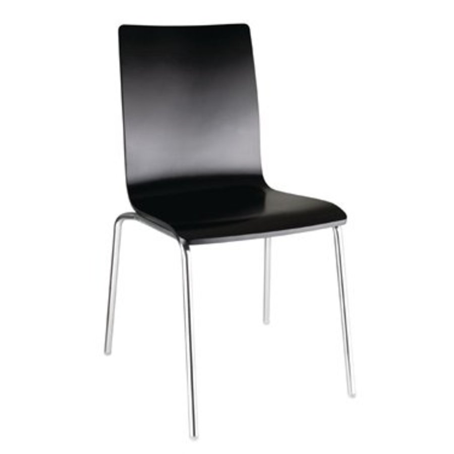 Chaise dossier carré noire lot de 4