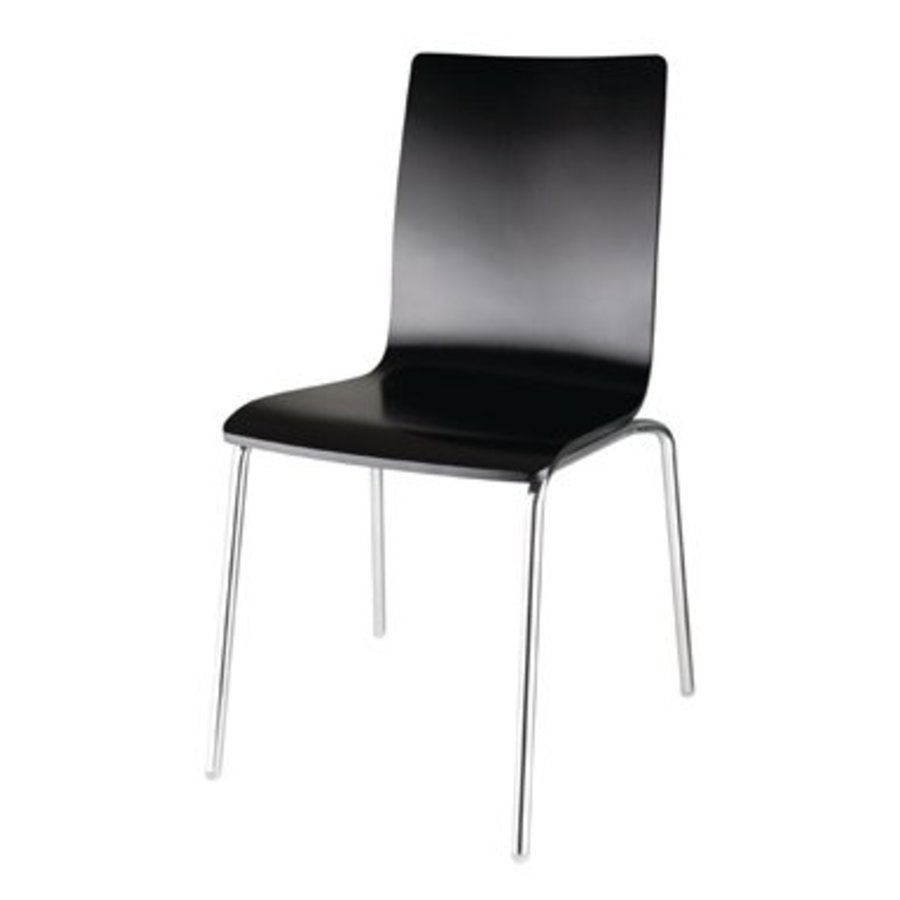 Chaise dossier carré noire lot de 4