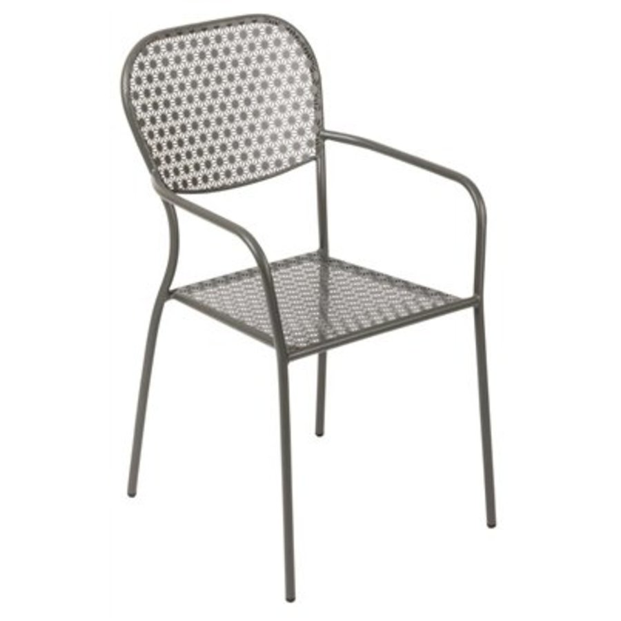 Fauteuils bistro | acier gris | 950 x 550 x 580 mm |