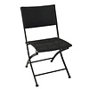 Bolero Chaise pliante | Noire l Rotin et structure en acier | (H)850 x (L)580 x (P)470 mm | En lot de 2