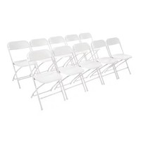 Chaises pliantes | blanches  | Lot de 10 |