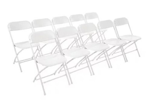  Bolero Chaises pliantes | blanches  | Lot de 10 | 