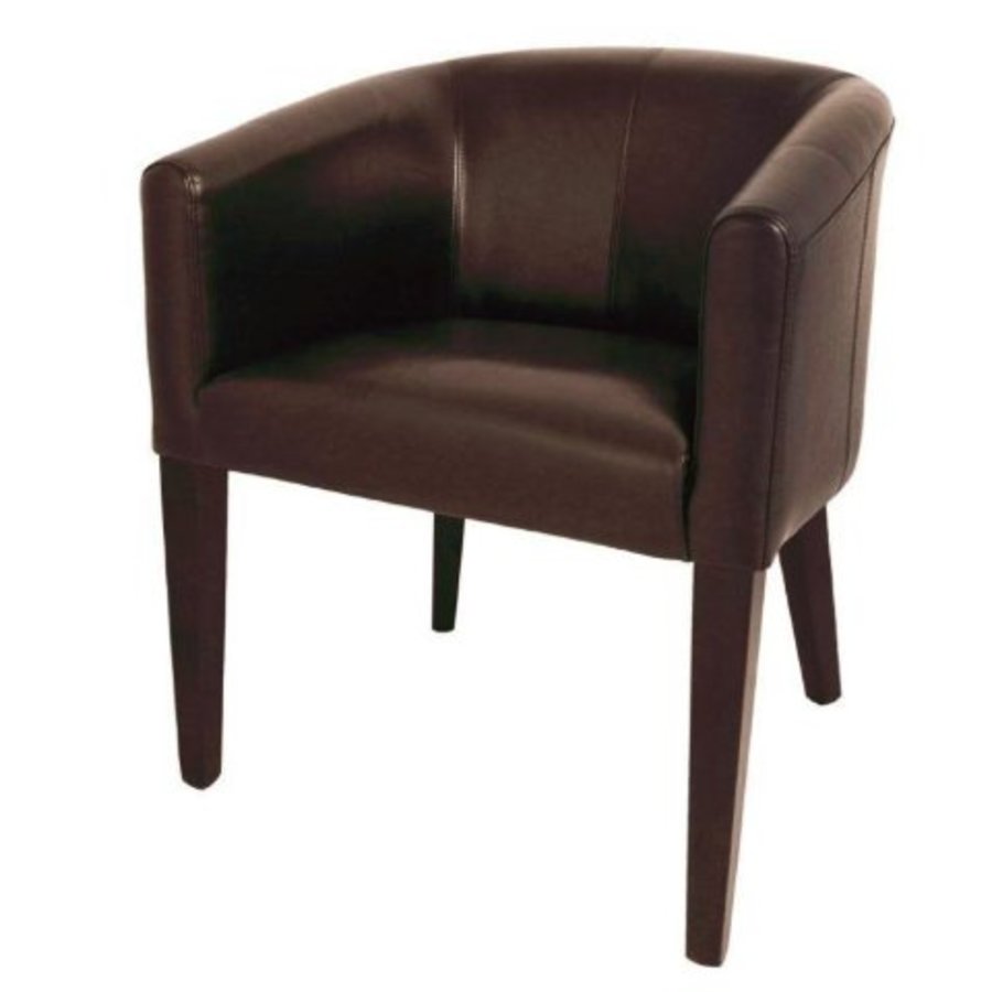 Fauteuil | simili cuir marron foncé | 820 x 630 x 650 mm |