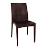 Bolero Chaises bistro | rotin PP marron | lot de 4 |