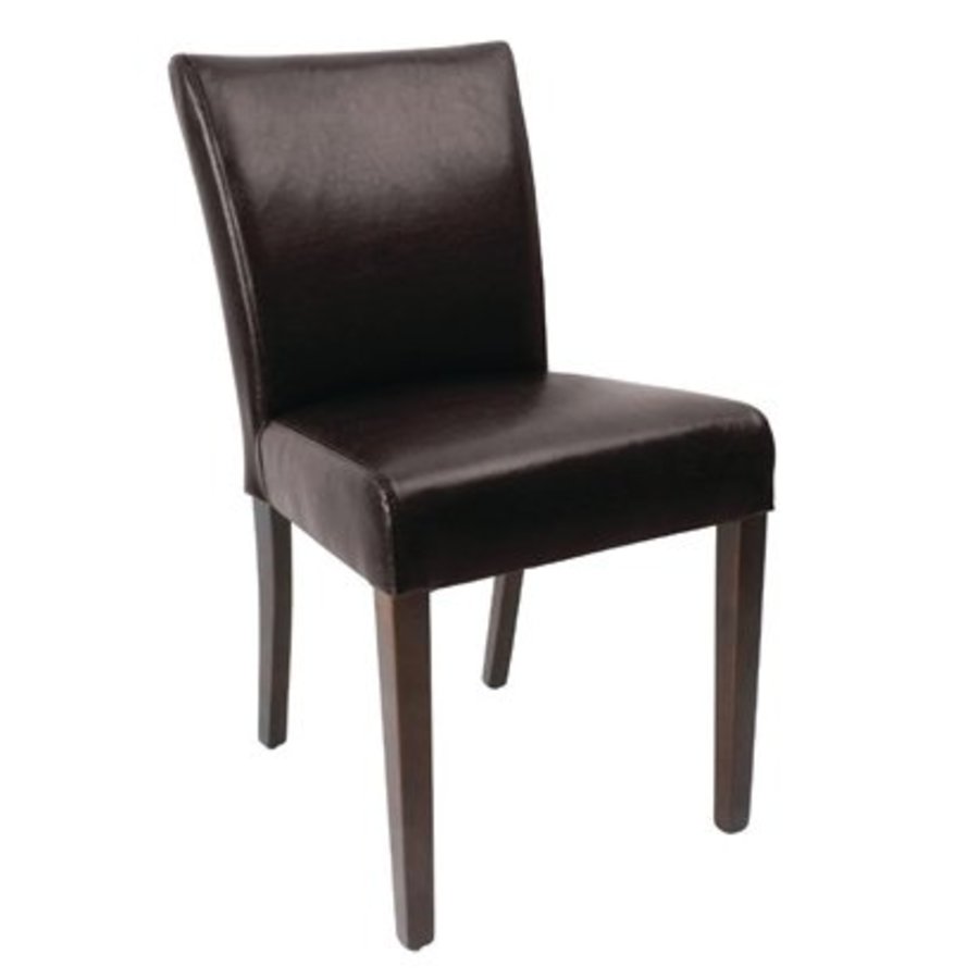Chaise contemporaine | simili cuir | marron foncé | lot de 2 |