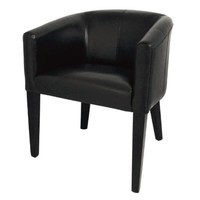 Fauteuil en cuir polyuréthane noir | (H)735  x (L)530 x (P)580 mm