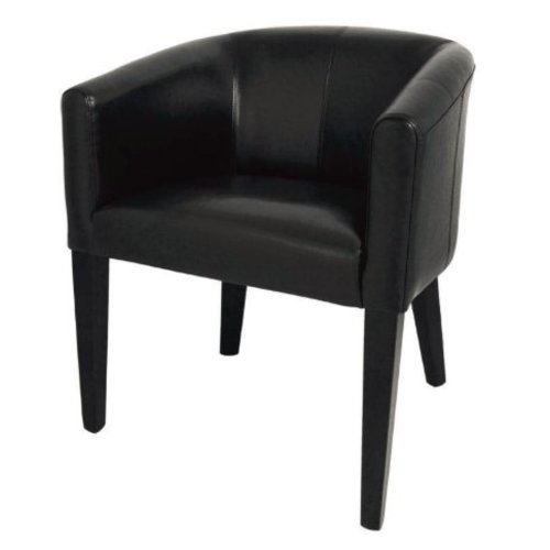  Bolero Fauteuil en cuir polyuréthane noir | (H)735  x (L)530 x (P)580 mm 