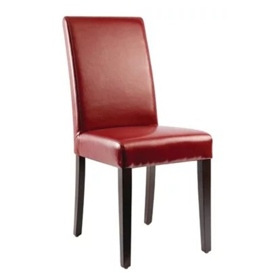 Chaises en simili cuir rouges