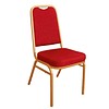 Bolero Chaises de banquet à dossier carré rouges l Assise en tissu solide et cadre en acier l 895(h) x 440(l) x 450(p) mm