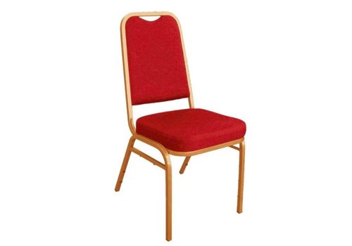  Bolero Chaises de banquet à dossier carré rouges l Assise en tissu solide et cadre en acier l 895(h) x 440(l) x 450(p) mm 