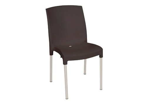  Bolero Chaises bistro empilables l Noire l Polypropylène et aluminium l  820(H) x 450(L) x 570(P) mm l En lot de 4 