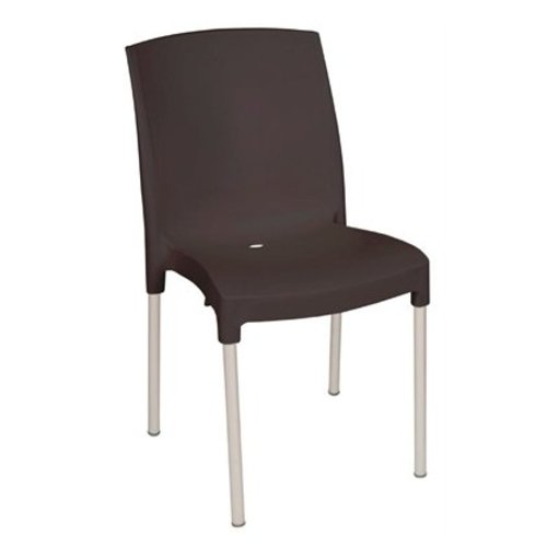  Bolero Chaises bistro empilables l Noire l Polypropylène et aluminium l  820(H) x 450(L) x 570(P) mm l En lot de 4 