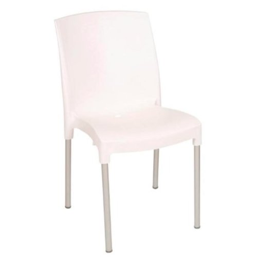  Bolero Chaise bistro empilable l Blanche l En polypropylène et aluminium l 820(H) x 450(L) x 570(P) mm 