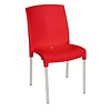 Bolero Chaise bistro empilable l Rouge l En polypropylène et aluminium l 820(H) x 450(L) x 570(P) mm