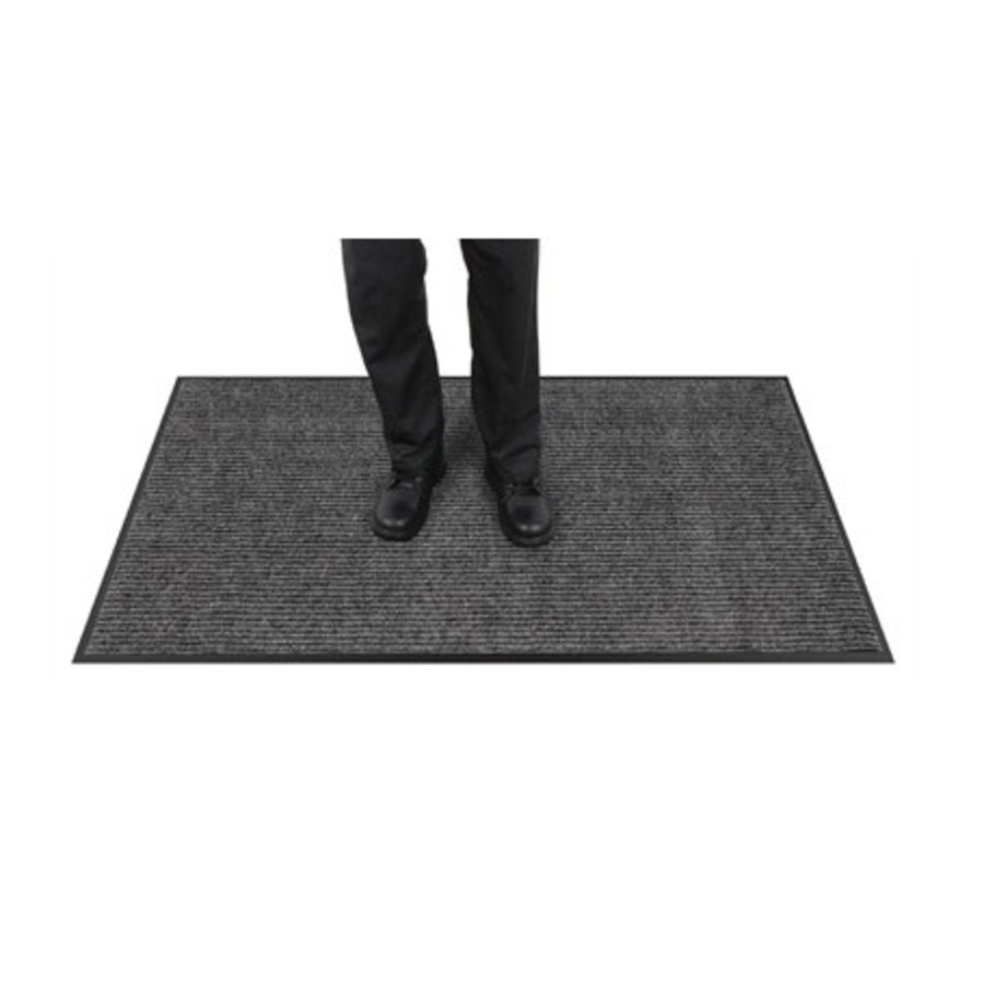 Grand tapis d'entrée gris antidérapant 90(l)x150(L)cm