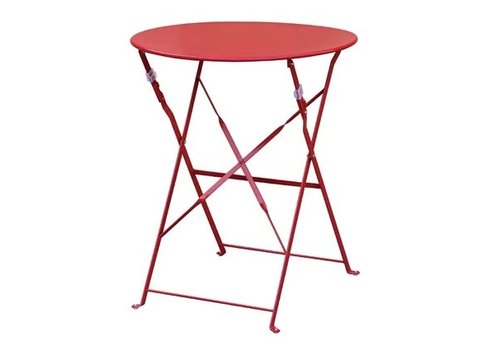  Bolero Table de terrasse acier poudré rouge 71(H)x59,5(Ø)cm 