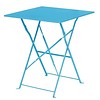 Bolero Table de terrasse carrée en acier bleu turquoise 600mm