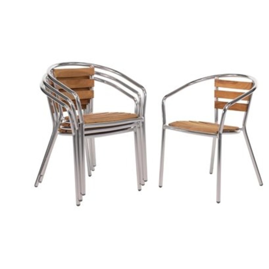 Fauteuils en frêne et aluminium 730mm