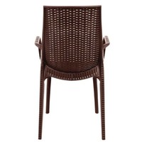 Fauteuil bistro en rotin PP marron lot de 4