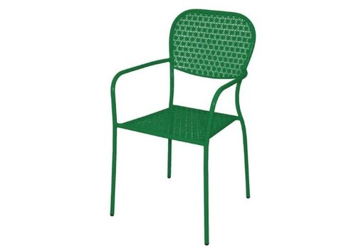  Bolero Fauteuils bistro en acier ajouré vert bouteille 