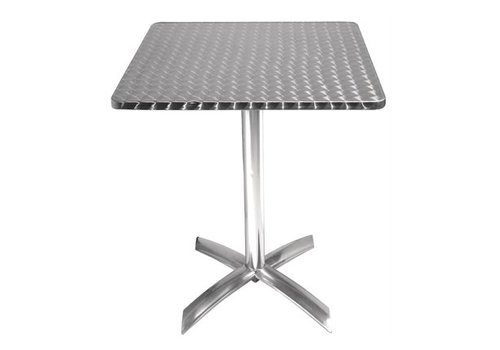  Bolero Table carrée à plateau basculant acier inox alu 600mm 