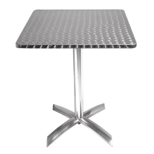  Bolero Table carrée à plateau basculant acier inox alu 600mm 