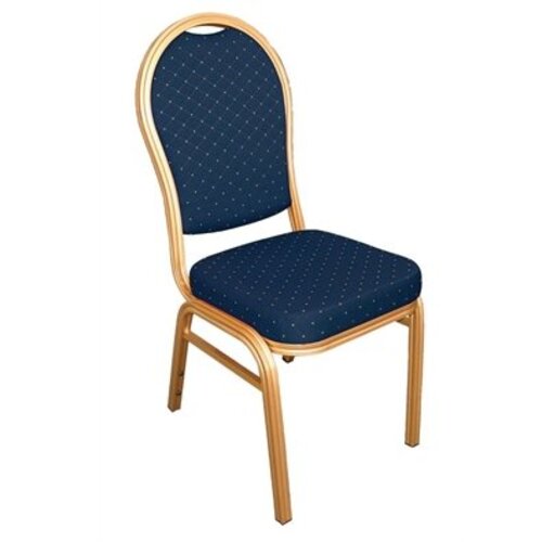  Bolero Chaises de banquet en aluminium à dossier arrondi bleues (lot de 4) 