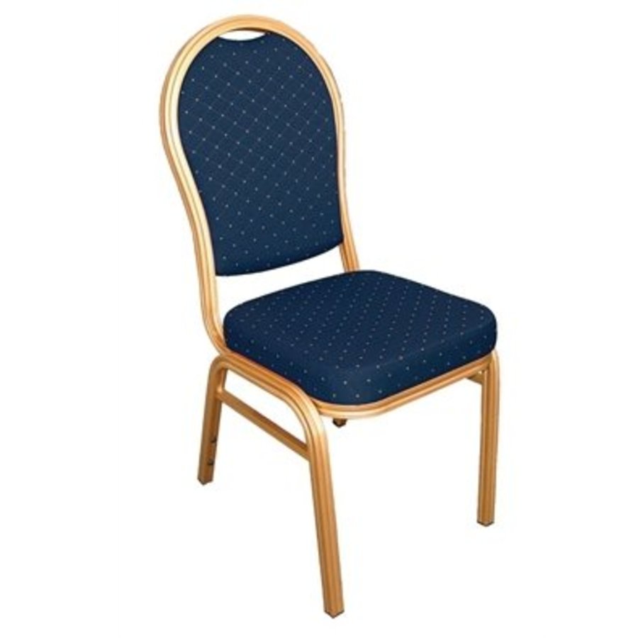 Chaises de banquet en aluminium à dossier arrondi bleues (lot de 4)