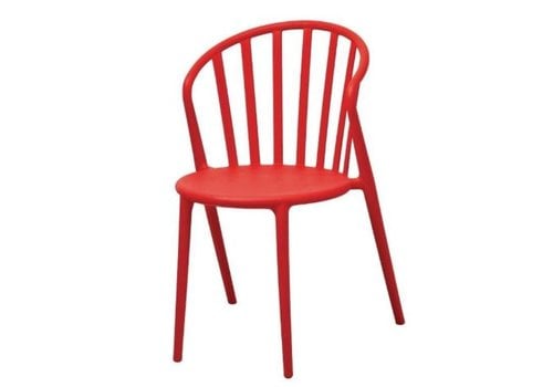  Bolero Chaises à barreaux en PP rouges 