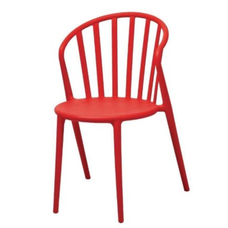 Chaises à barreaux en PP rouges