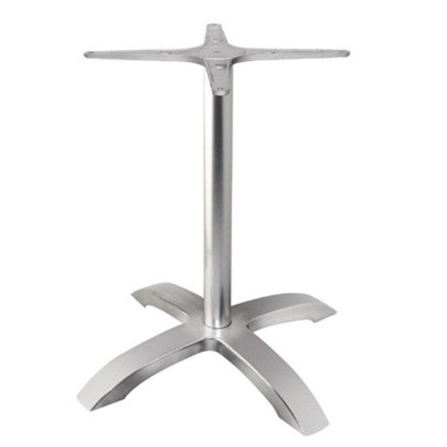 Pied de table base 4 branches aluminium brossé