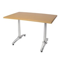 Pied de table double aluminium | 673(H) x 590(L) x 590(P)mm