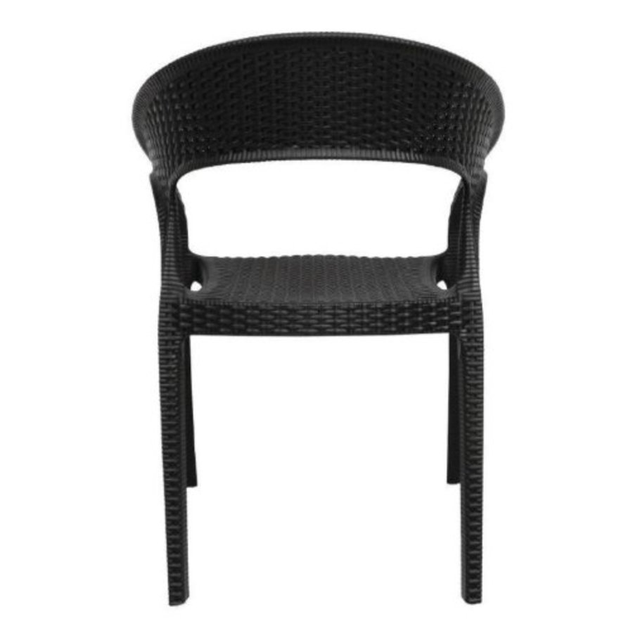 Fauteuil enveloppant en rotin PP noir x 4