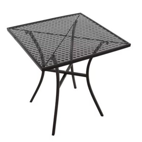  Bolero Table bistro carrée en acier ajouré noire 71x70x70cm 