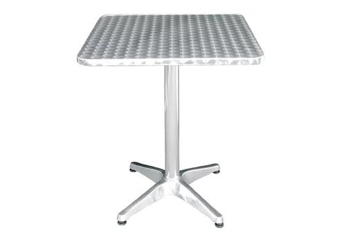  Bolero Table bistro carrée acier et alu 72x60x60cm 