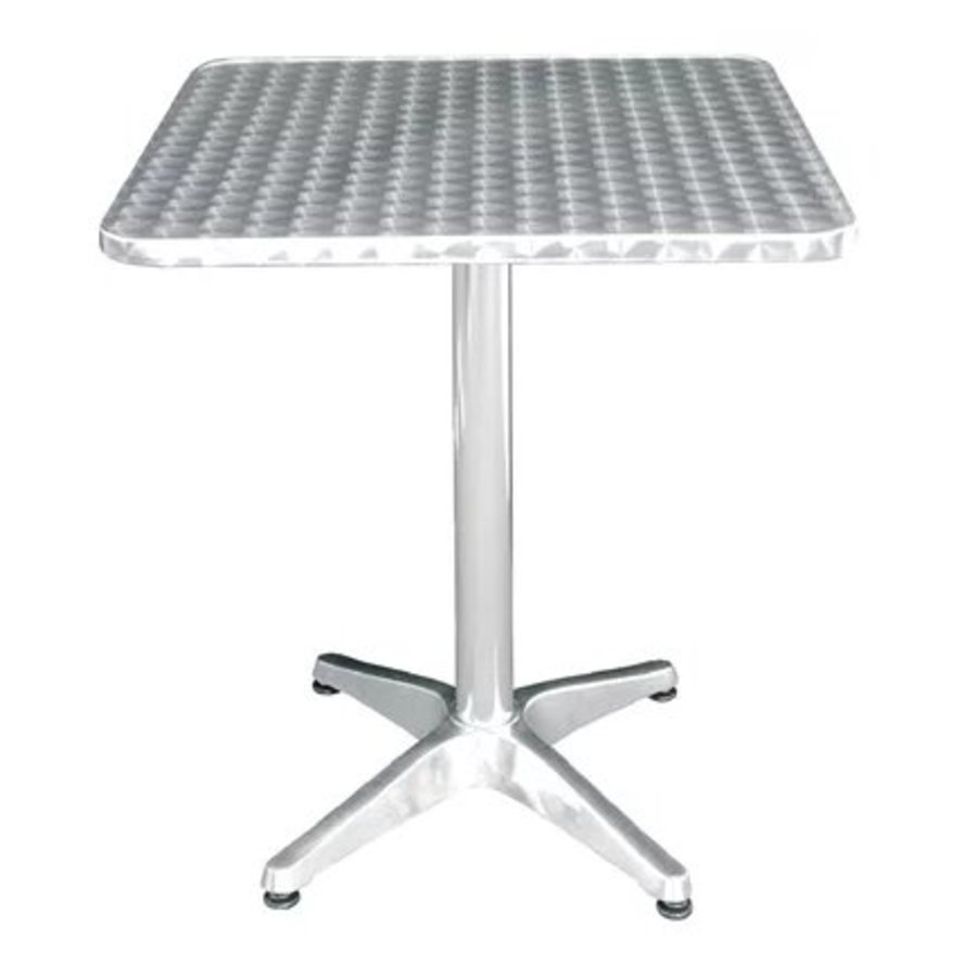 Table bistro carrée acier et alu 72x60x60cm