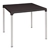 Bolero Table carrée avec pieds aluminium noire 750mm
