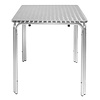 Bolero Table carrée empilable acier inox et pied en alu 600mm