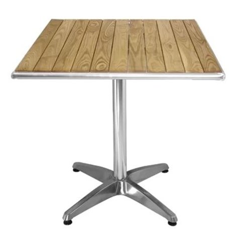  Bolero Table carrée en aluminium et frêne 72(H)x60(L)x60(P)cm 